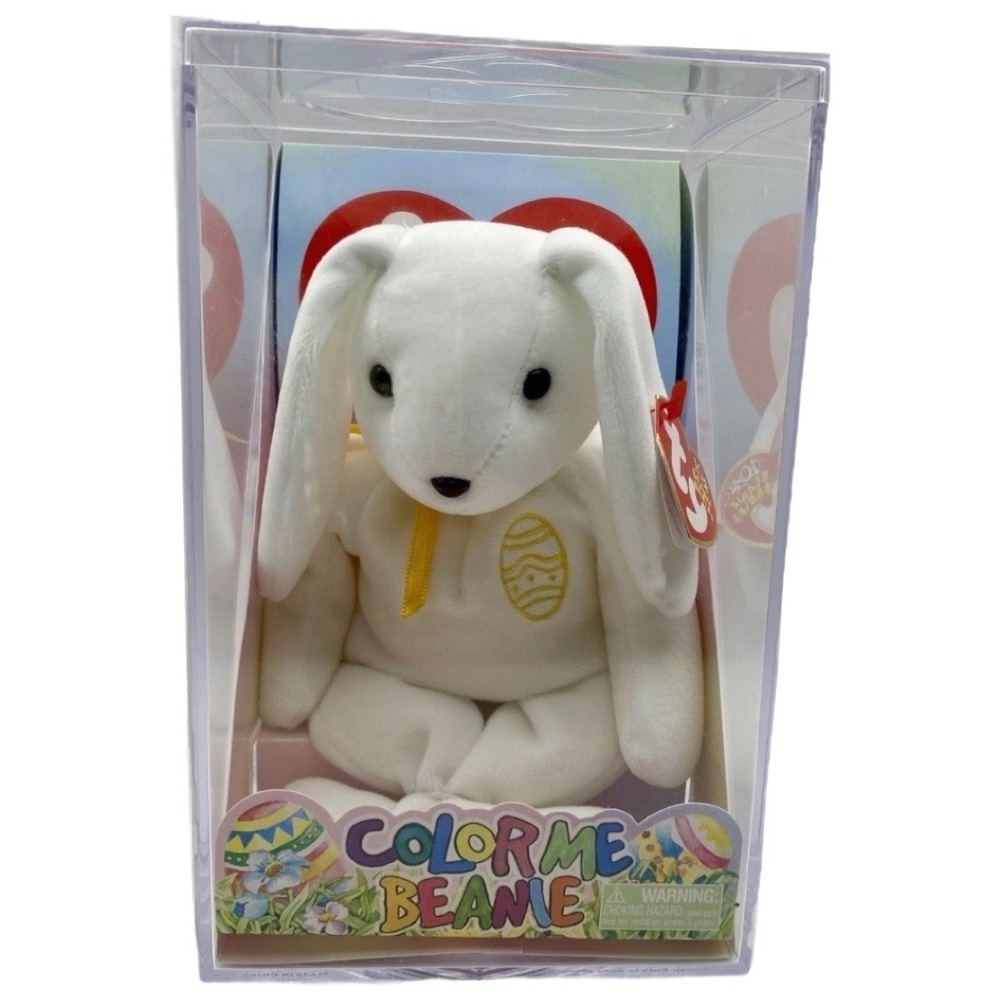 2003 TY Beanie Babies - Color Me Beanie Bunny, Plastic Case With Markers
